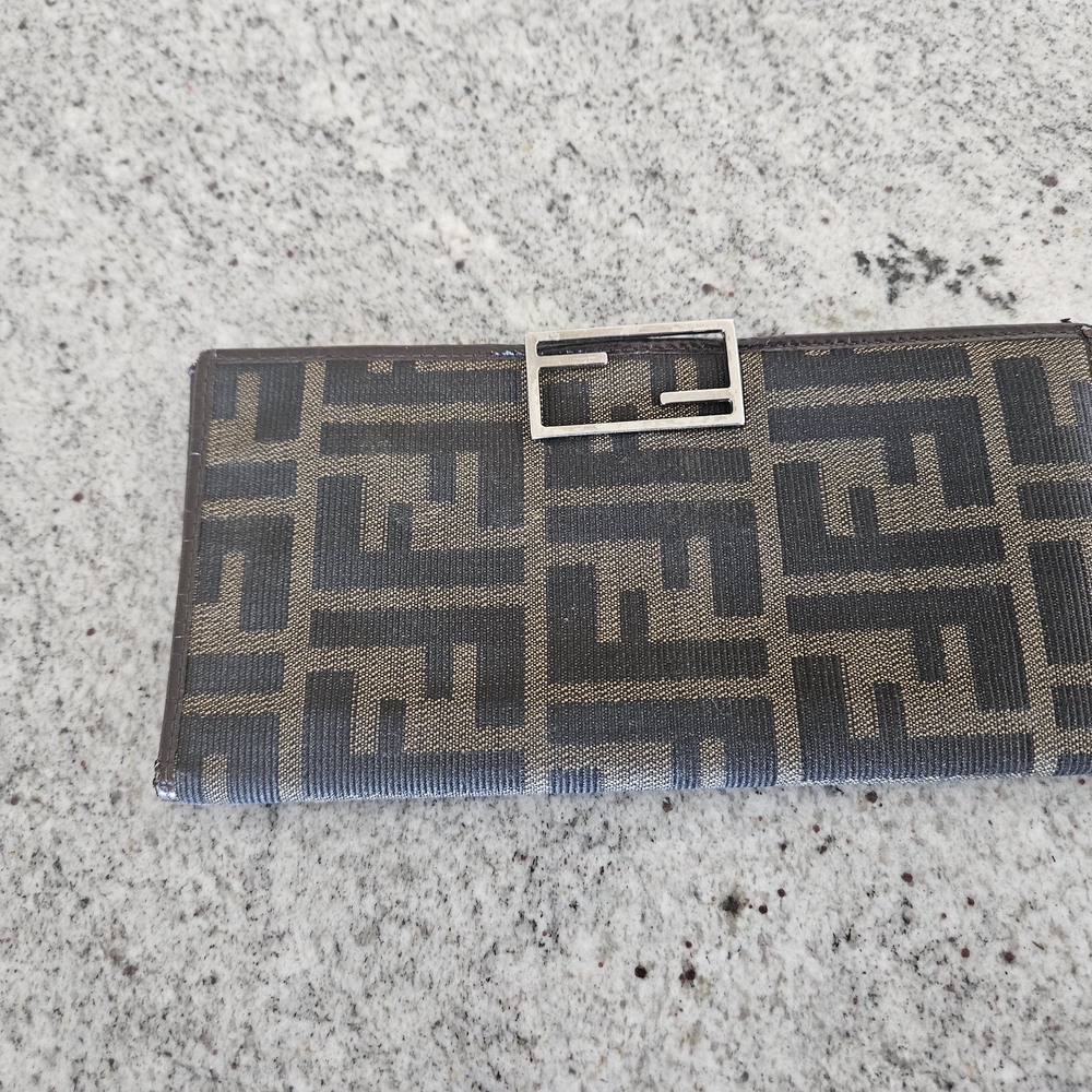 Fendi Brown and Gold Monogram Long Wallet Pre Love Clean See Pic.